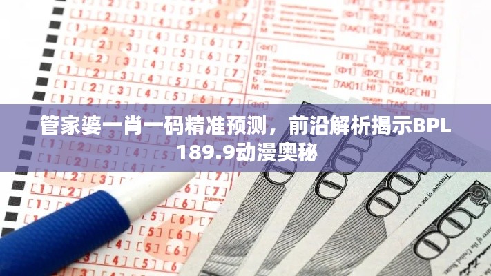 管家婆一肖一码精准预测,前沿解析揭示BPL189.9动漫奥秘