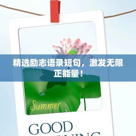 精选励志语录短句,激发无限正能量!