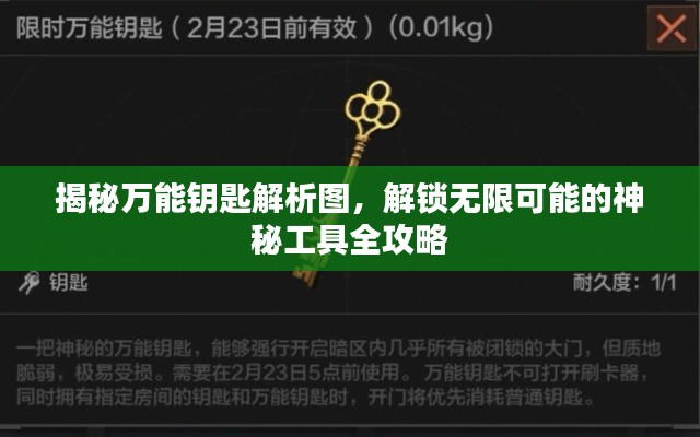 揭秘万能钥匙解析图,解锁无限可能的神秘工具全攻略